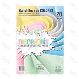 BLOCK ARCOIRIS TONOS PASTELES 180GR MACEDONIA 24 X 32 20H