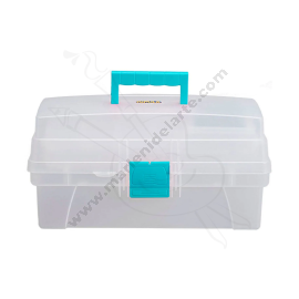 CAJA DE HERRAMIENTAS CON TAPA ORGANIZADORA RIMAX 14" TRANSPARENTE