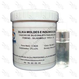 CAUCHO DE SILICONA SILIKA RTV TIPO 6 + CATALIZADOR - 2 PIEZAS