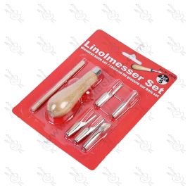 SET DE GUBIAS CON MANGO DE MADERA 5 PIEZAS