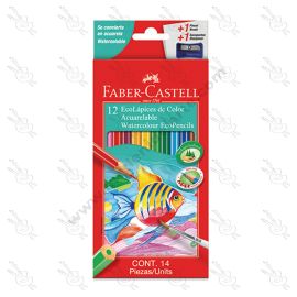 ECOLÁPICES DE COLOR ACUARELABLES FABER CASTELL X12