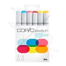 SET X6 DE MARCADORES COPIC SKETCH TONOS PRIMARIOS