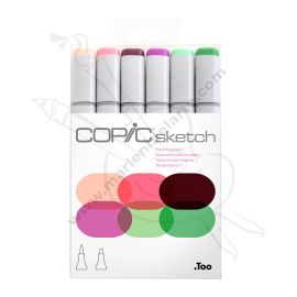 SET X6 DE MARCADORES COPIC SKETCH TONOS FLOREADOS 1