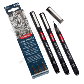 SET X3 DE ESTILOGRAFOS NEGRO DERWENT
