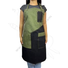 MANDIL PARA PINTOR TIPO 3 - VERDE OLIVA Y NEGRO