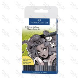 MARCADORES PITT ARTIST PEN BRUSH MANGA BASIC FABER CASTELL X8