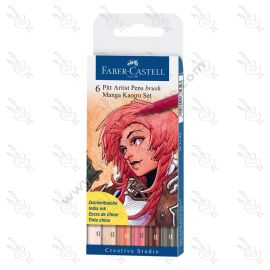 MARCADORES PITT ARTIST PEN BRUSH MANGA KAOIRO FABER CASTELL X6