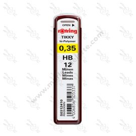 MINAS DE GRAFITO ROTRING TIKKY HI-POLYMER 0.35 MM - HB