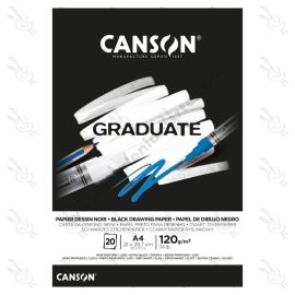BLOCK CANSON GRADUATE BLACK DRAWING PAPER EMPASTADO 120GRS A4