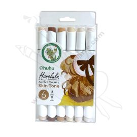 MARCADORES OHUHU 6 UND TONOS PIEL PUNTA BRUSH Y BISELADA
