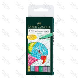 MARCADORES PITT ARTIST PEN BRUSH PASTEL FABER CASTELL X6