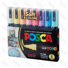 MARCADORES SOFT COLORS PASTEL PC-5M POSCA X8