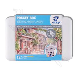 SET DE ACUARELA POCKET BOX VAN GOGH X12 PASTILLAS + 3 Colores Extra