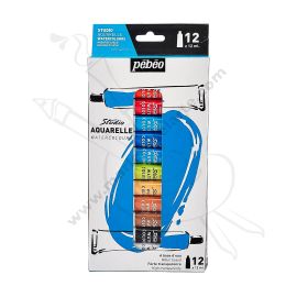 SET DE X12 ACUARELAS EN TUBO PEBEO 12ML