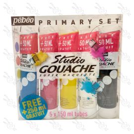 STUDIO TEMPERA GOUACHE PRIMARIO PACK 5 TUBOS
