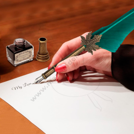 SET DE PLUMA, TINTA Y ACCESORIOS PARA CALIGRAFÍA ANTIGUA