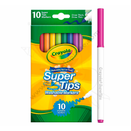 PLUMONES LAVABLES CRAYOLA SUPER TIPS X 10