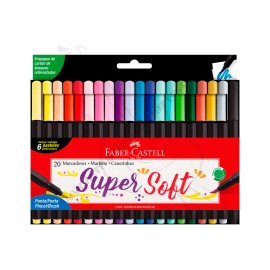 MARCADORES X20 PUNTA PINCEL SUPERSOFT FABER CASTELL