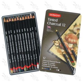 LÁPICES CARBONCILLOS DE COLORES X12 TINTED CHARCOAL DERWENT