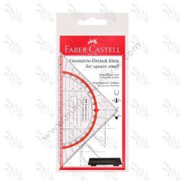 ESCUADRA GEOMÉTRICA CON ASA FABER CASTELL 14CM