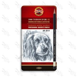 SET DE LÁPICES 1900 KOH-I-NOOR TOISON D'OR X12 (8B-2H)